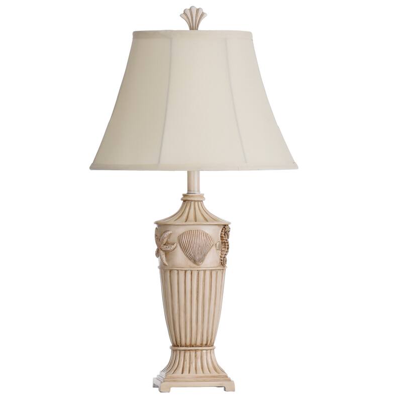 StyleCraft Cream Table Lamp - Cream Fabric Shade - Cream