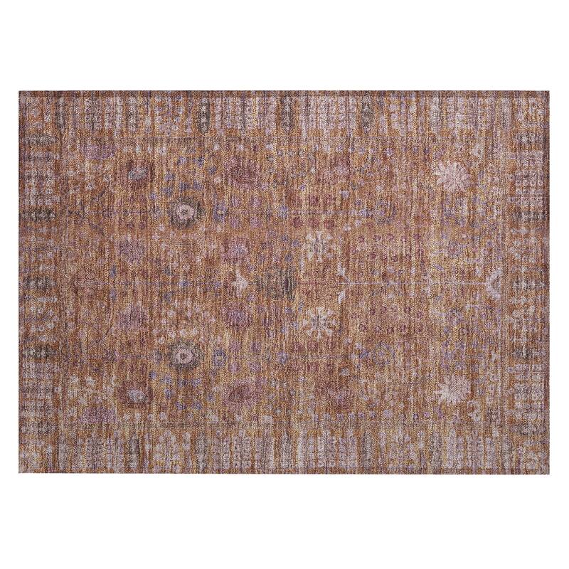 Machine Washable Indoor/ Outdoor Traditional Classic Chantille Rug