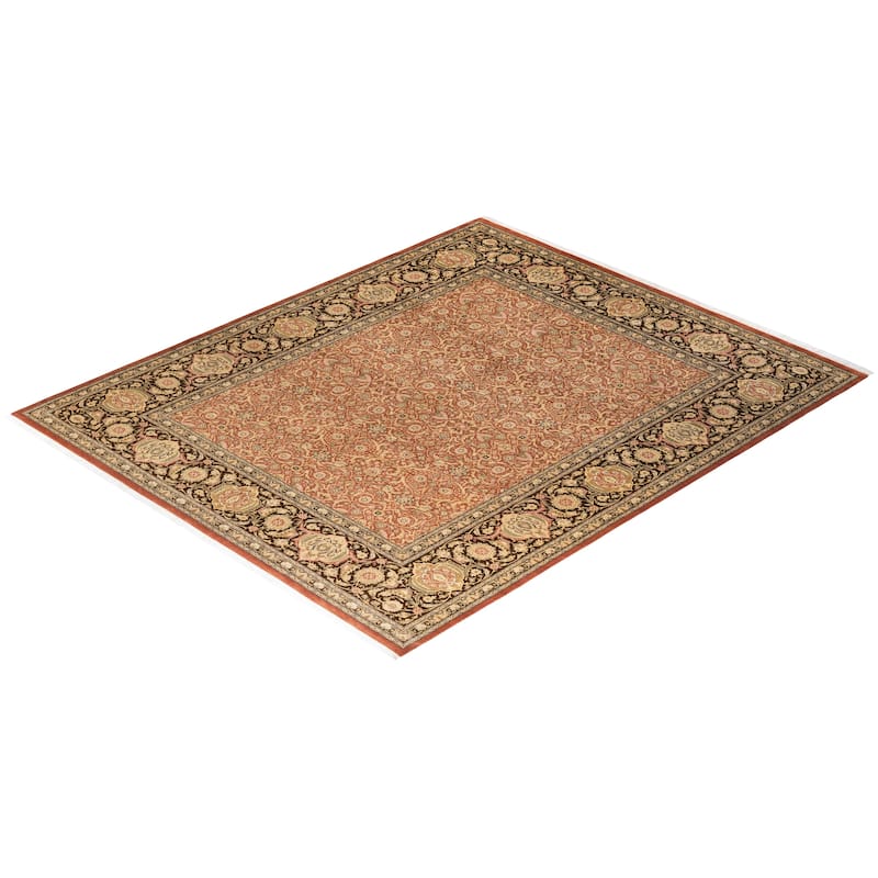 Overton Hand Knotted Wool Traditional Oriental Pink Area Rug - 8' x 10'