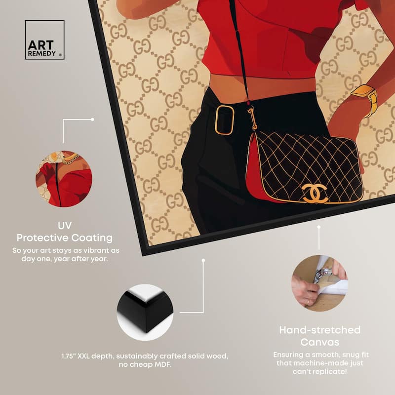 Her Stylish Red Look Canvas by Art Remedy