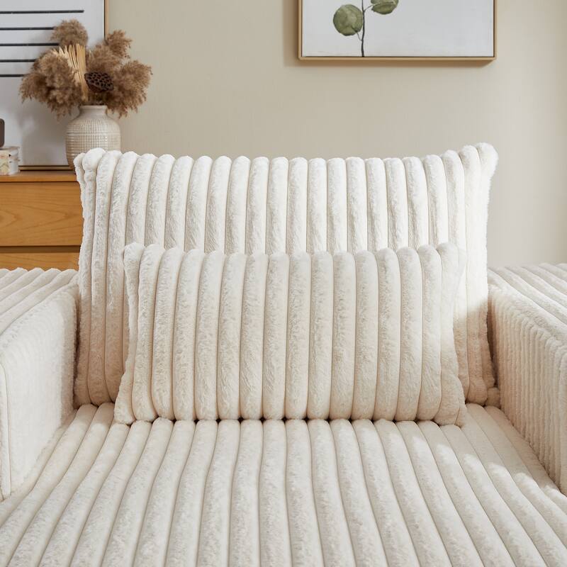62.5-Inch Corduroy Modular Sleeper Sofa Bed with Removable Footrest