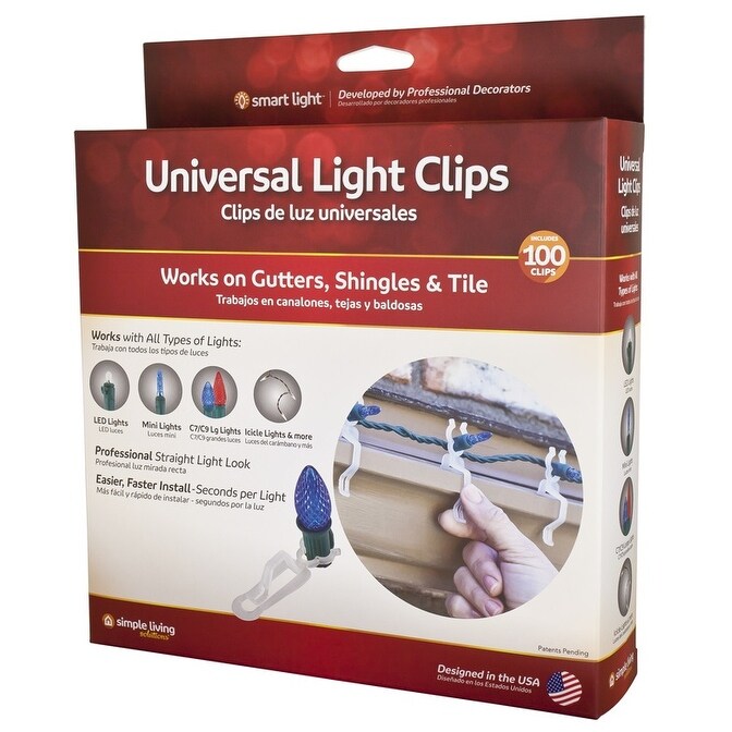 Shop Simple Living Solutions 712100 Universal Light Hanger Clips White Overstock 21692893