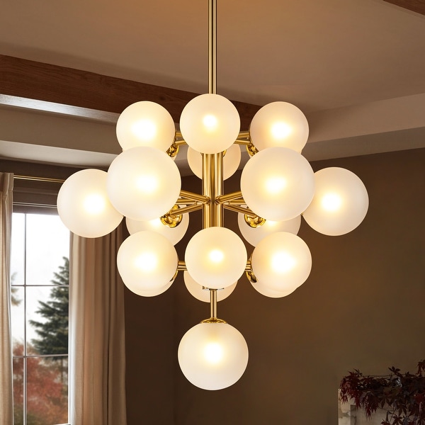 Burness 19-Light 4-Tiered Cluster Sputnik Atomic Glass Globe