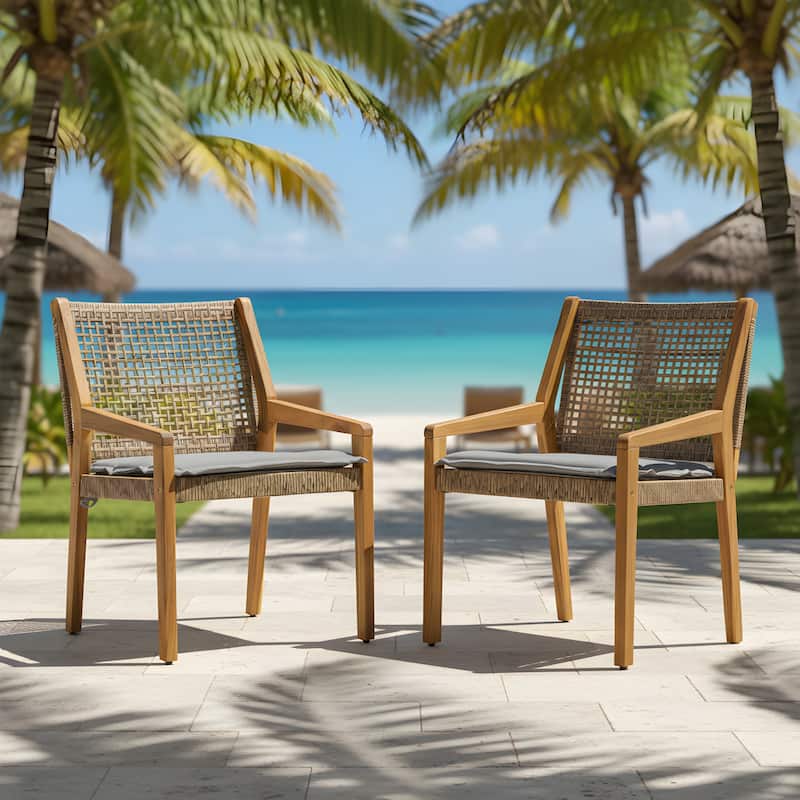 Christopher Knight Home- Elowen Acacia Wood Outdoor Dining Chair