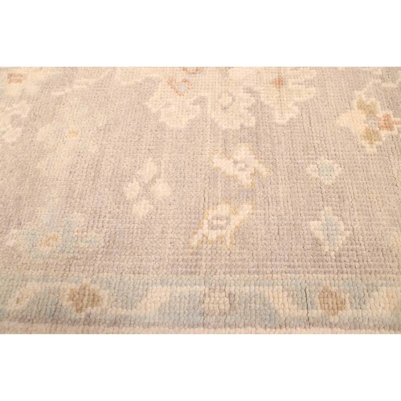 ECARPETGALLERY Hand-knotted Modern Oushak Grey Wool Rug - 8'7 x 11'11