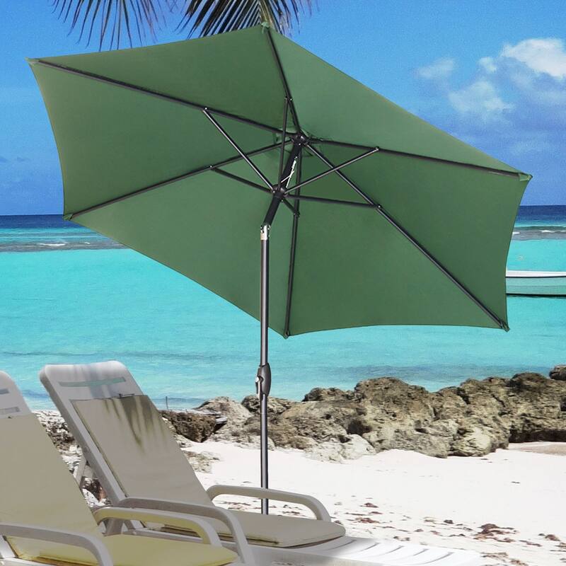 Autlaycil 9ft Patio umbrella Outdoor umbrella With Push-Button Tilt & Crank for Pool, Garden