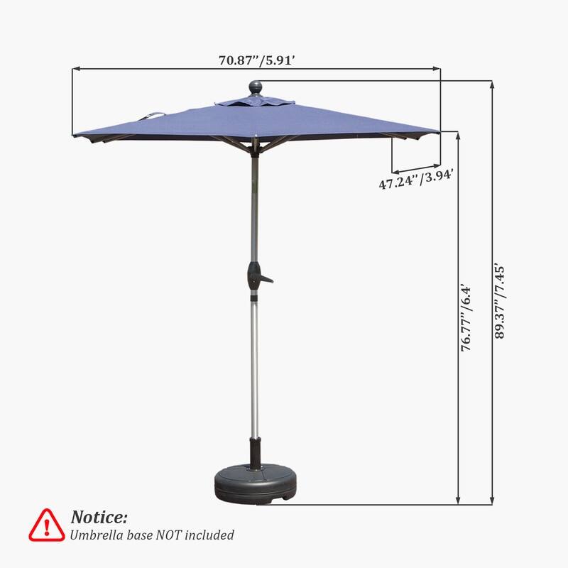 Domi Outdoor Living 6' x 4' Tilt Aluminum Patio Umbrella