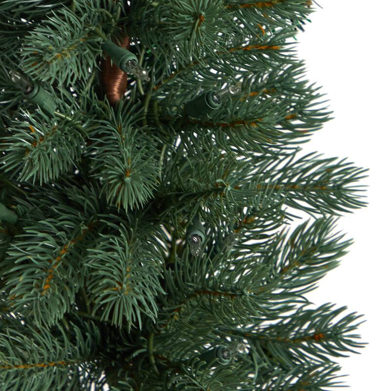 3' Pre-Lit Green Slim Pine Artificial Christmas Potted Tree, Warm White Lights - 3 Foot