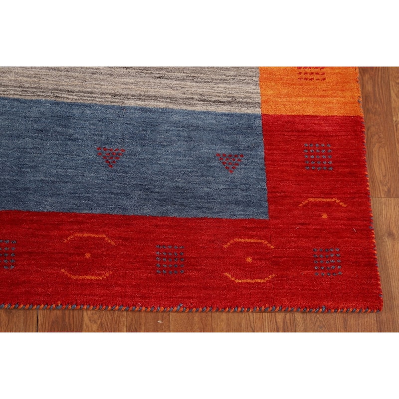 Gabbeh Oriental Area Rug Handmade Wool Carpet - 6'0"x 7'11"
