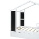 preview thumbnail 12 of 12, White Twin Size Solid Wood House Bed with Trundle & Writing Board