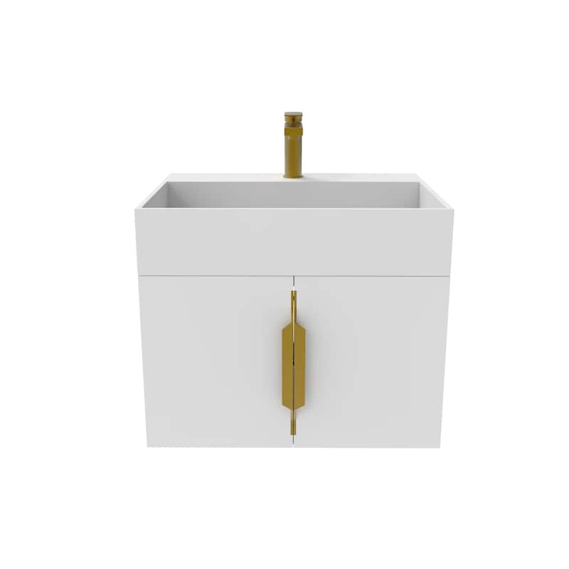 Amazon 24" Wall Mounted Bathroom Vanity Set w/ White Top