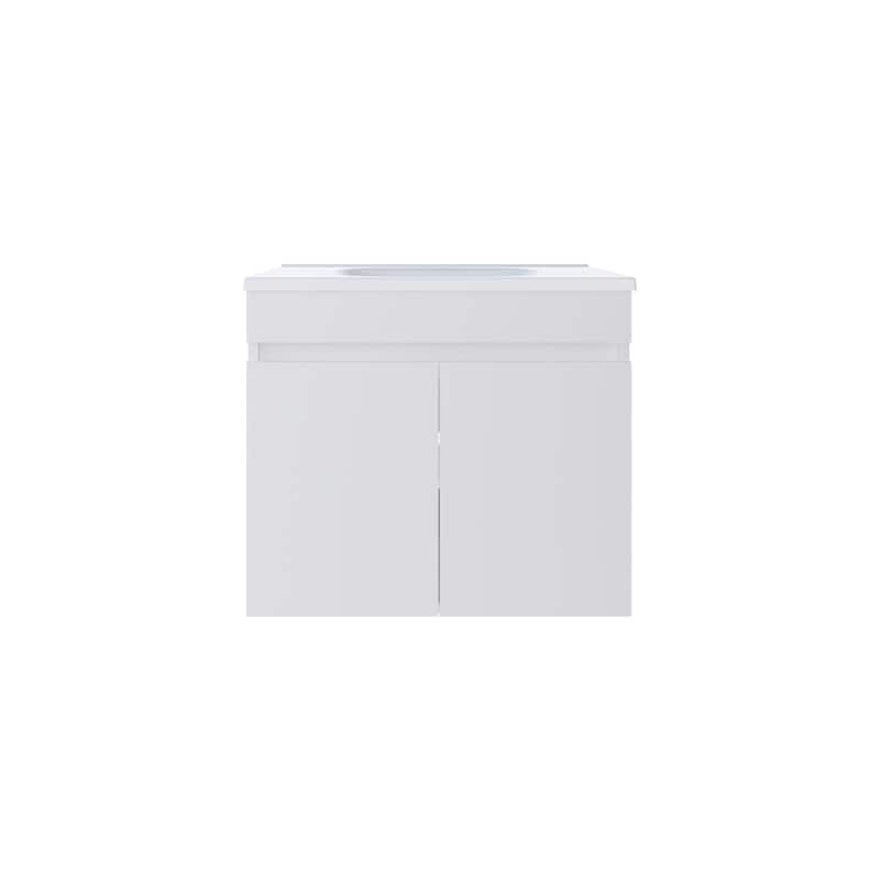 Floating,Wide Double Door Vanity, With Resin Sink And Two Shelves,Bathroom Storage