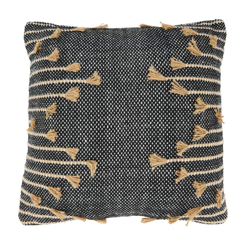 Playful Patterns Zig Zag Tassel Throw Pillow - 18"x18" - Polyester