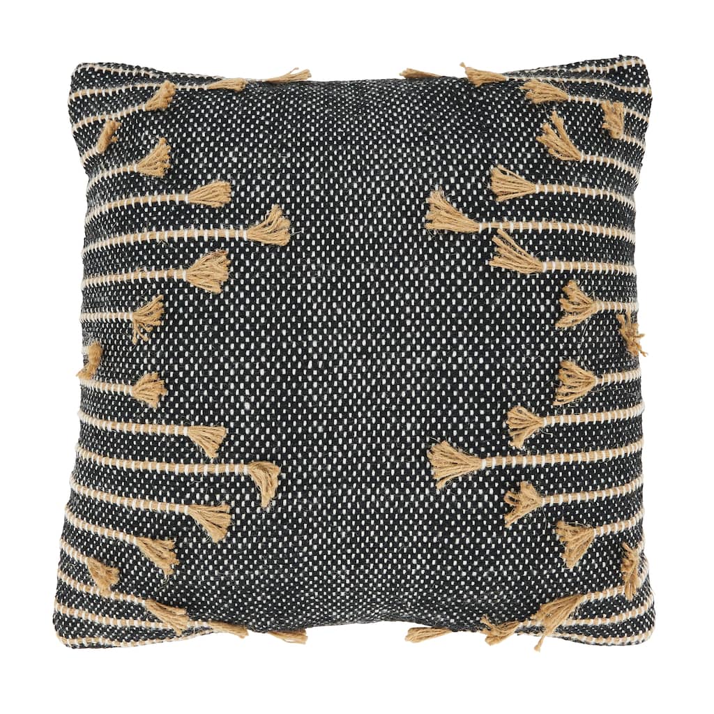 Playful Patterns Zig Zag Tassel Throw Pillow