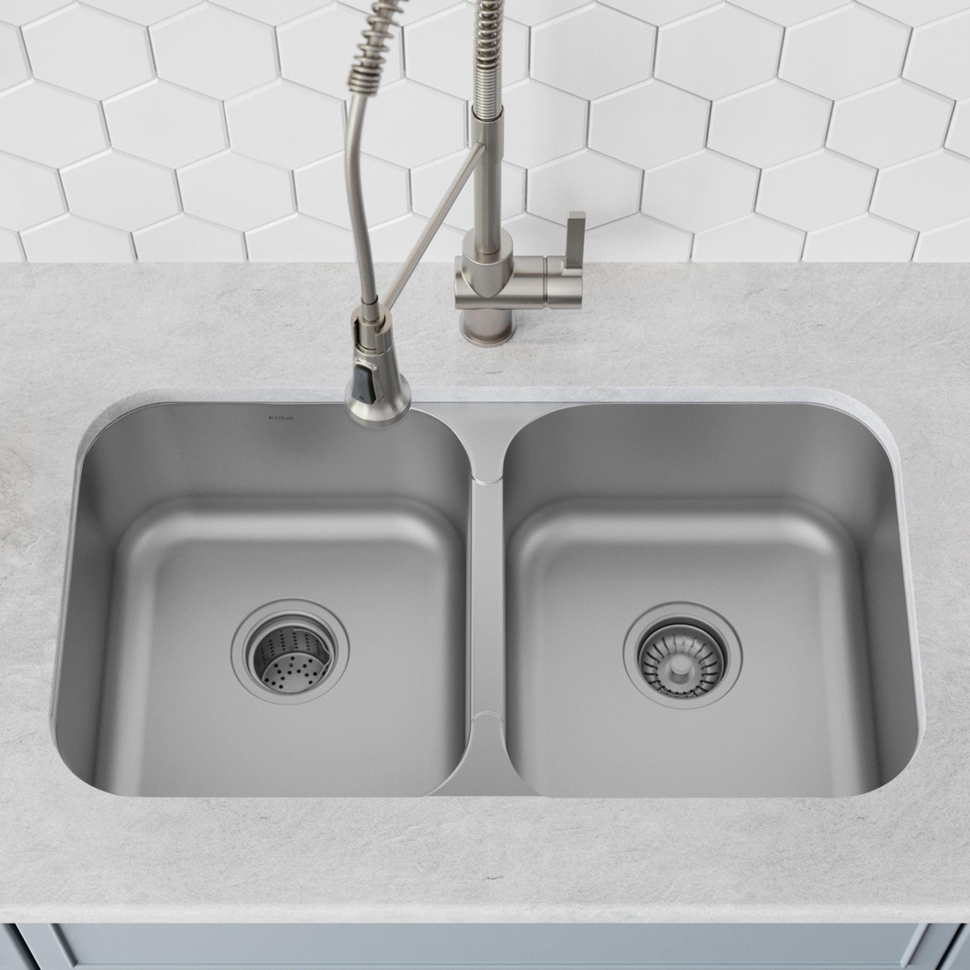 Shop Kraus Premier Stainless Steel 32 Inch 2 Bowl Undermount Kitchen Sink Overstock 6472924