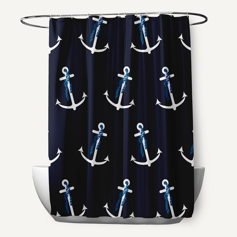 71 x 74-inch Anchor Whimsy Geometric Print Shower Curtain
