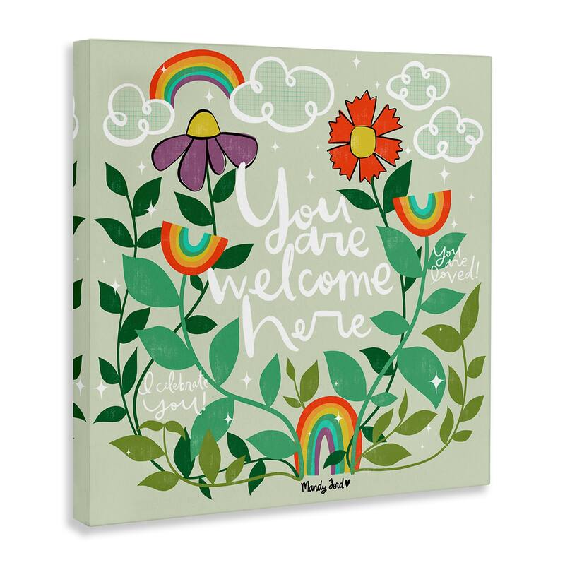 Stupell Comforting Welcome Here Phrases Canvas Wall Art Design By Mandy Ford Art + Illustration