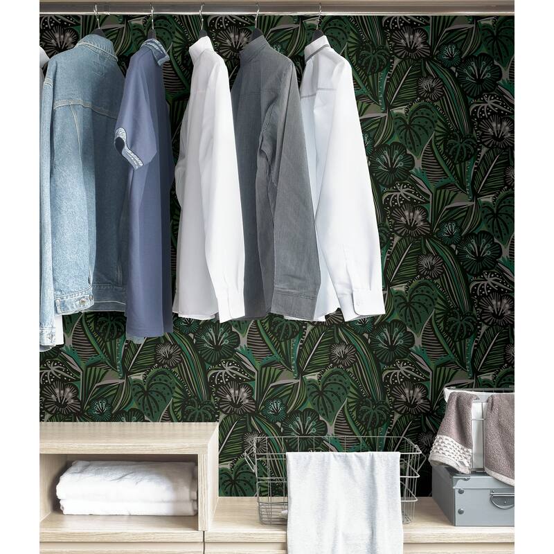 Pip & Lo Greens LotusLand Peel & Stick Wallpaper