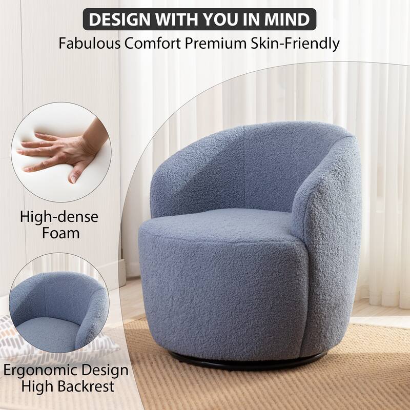 Ouyessir Swivel Barrel Chair Upholstered Armchair (Set of 1)