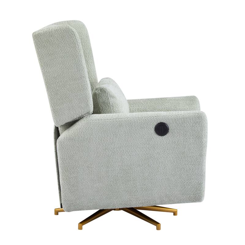 Christopher Knight Home - Starling Power Swivel Recliner With Gold Metal Base