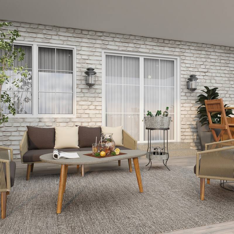 Gray Metal 6 Bottle Ice Bucket with Lower Shelf - 19 x 19 x 34Round