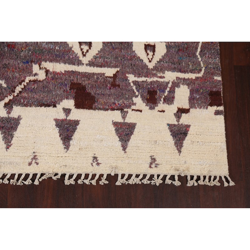 Tribal Geometric Oriental Moroccan Area Rug Hand-knotted Wool Carpet - 9'10" x 13'10"