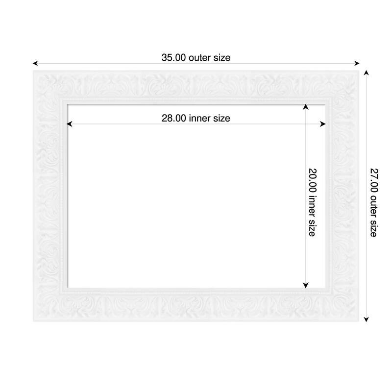 Luxe Framed Dry Erase Magnetic Board - 35 x 27 in - Luxe White