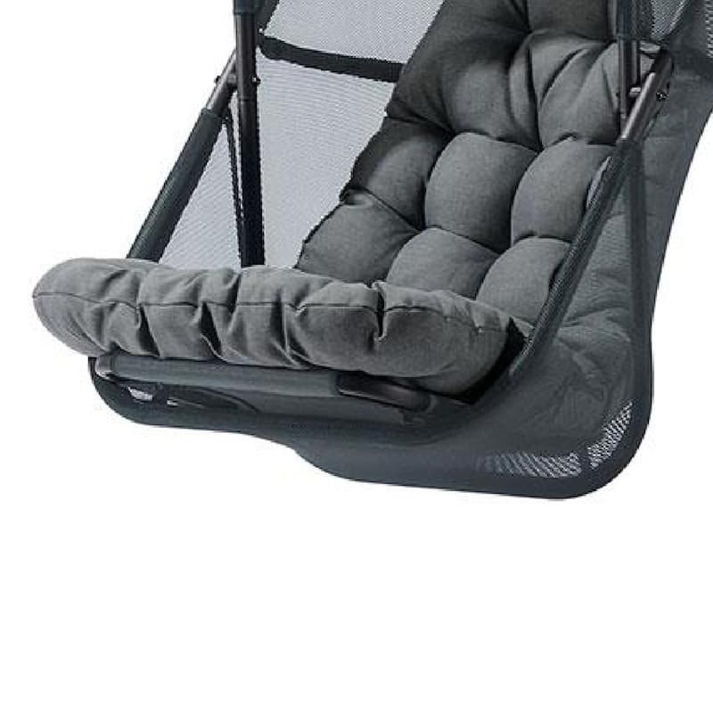 Bery Patio Hanging Swing Chair, Cushioned Dark Gray Mesh