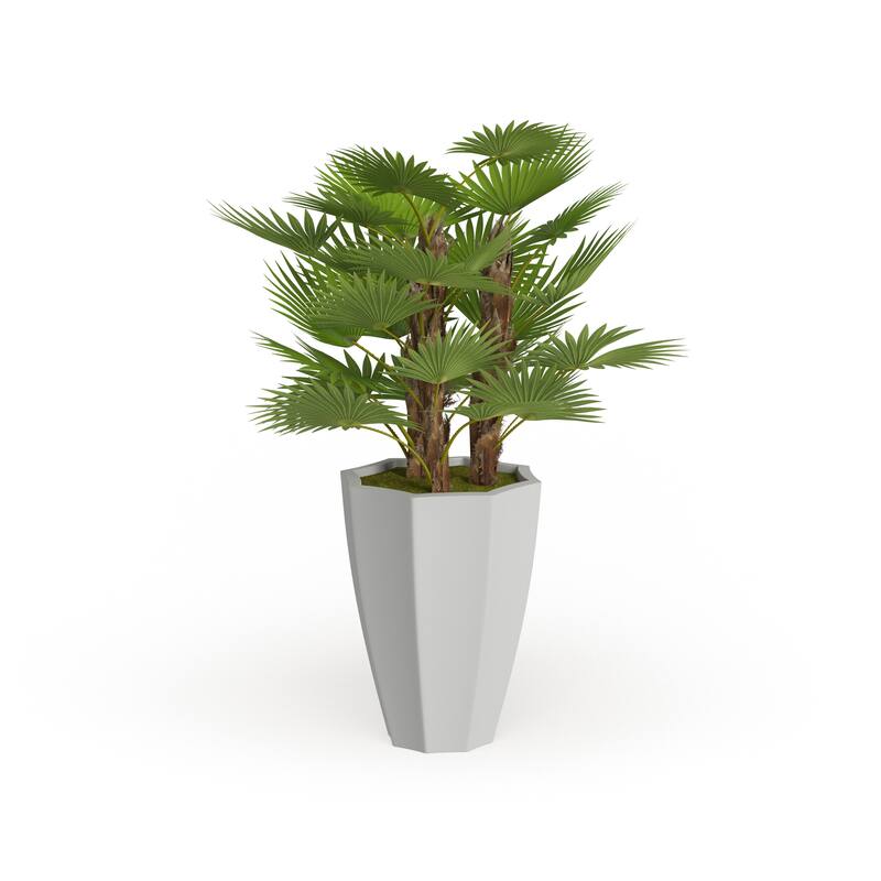 White Fiberglass Contemporary Artificial foliage - 35"L x 33"W x 54"H