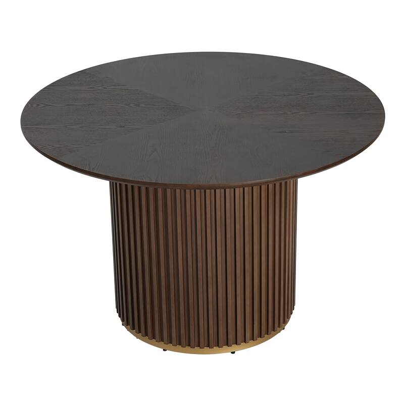 Christopher Knight Home - Mid-Century Modern 5-Piece Round Pedestal Dining Set with Upholstered Armless Dining Chairs