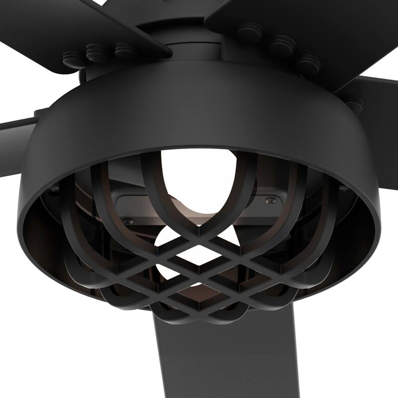 Hunter 52" Autumn Breeze II Ceiling Fan Indoor Outdoor LED Light & Handheld Remote - Industrial, Transitional, Modern, Caged