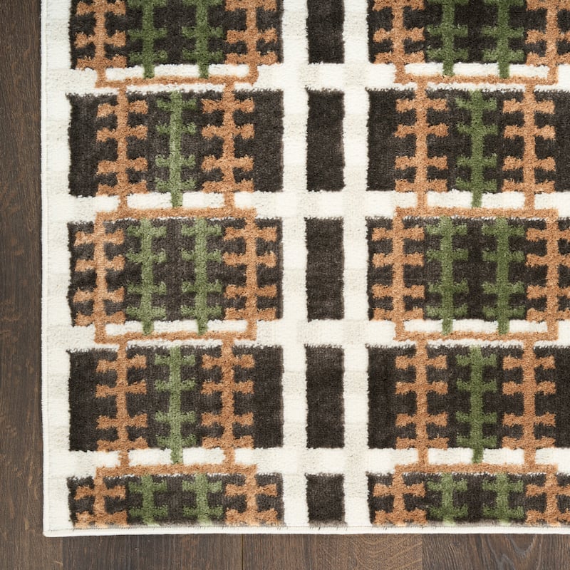 Nourison Nordic Indoor only Grey Geometric Area Rug
