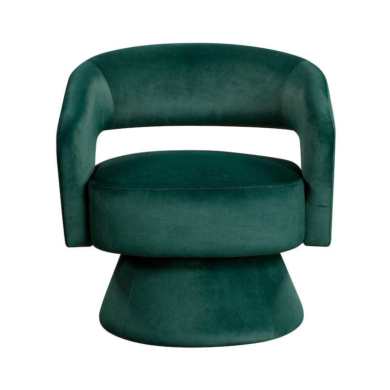 Arden 27" Velvet Swivel Chair - 360-Degree Metal Swivel Base