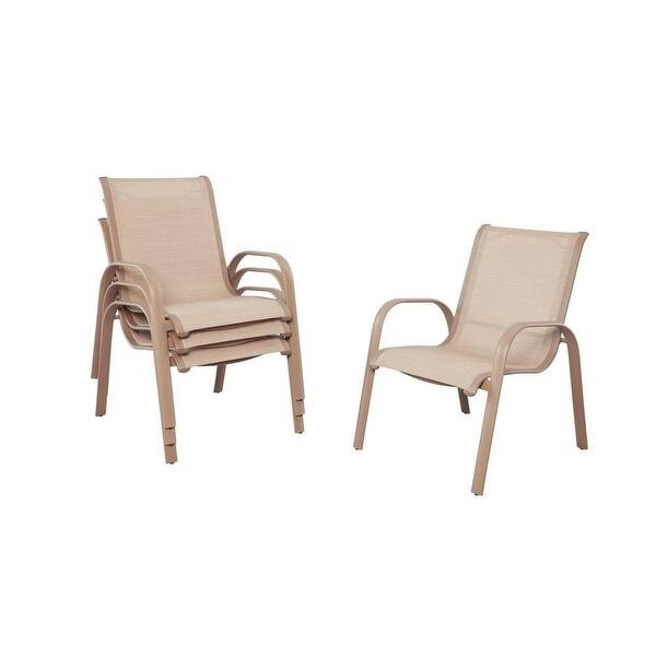 Shop Westin 5pc Dining Set With 40 Inch Round Werzalit Table And 4 Sling Dining Chairs Overstock 31893003