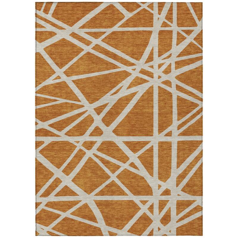 HomeRoots Geometric Transitional Rectangle Outdoor Rug