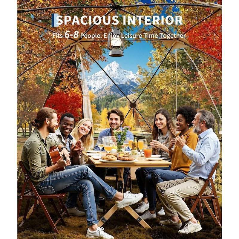 12x12 ft Pop Up Bubble Tent, 4-6 Person Camping Shelter - N/A