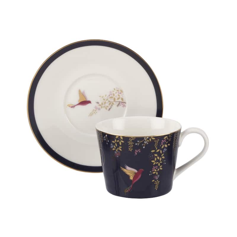 Sara Miller for Portmeirion London Chelsea Teacup and Saucer - 8 oz. - Navy