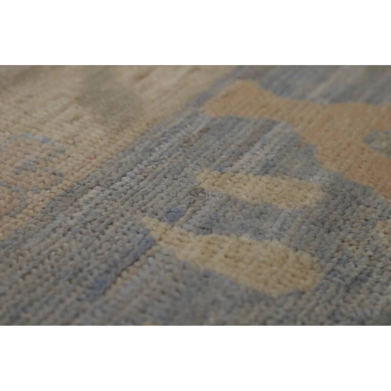 Hand Knotted Oriental 100% Wool Carpet Transitional All-Over Greys & Charcoal Oushak Area Rug - 13' 9'' X 10' 2''