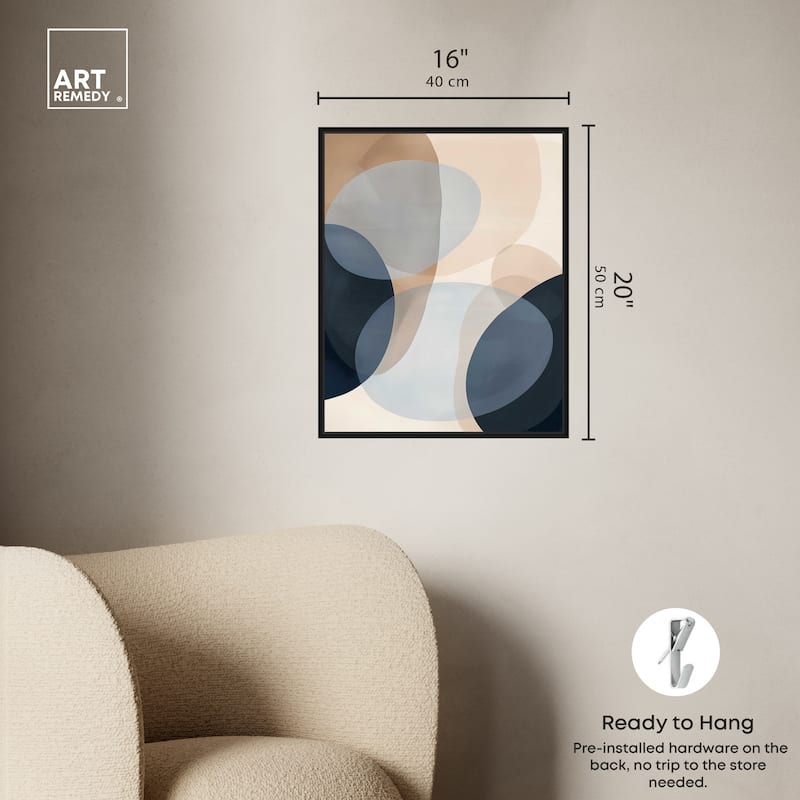 Art Remedy In My Thoughts Framed Abstract Shapes 1 Piece Canvas Wall Art