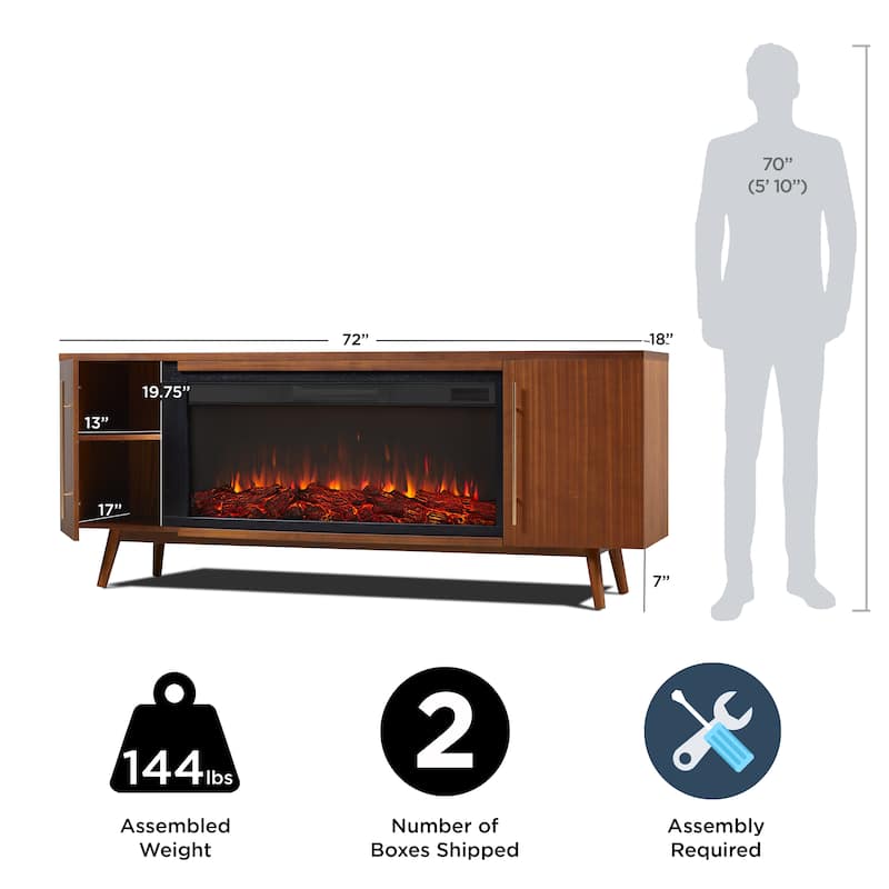 Morris Electric 72" Fireplace TV Stand by Real Flame
