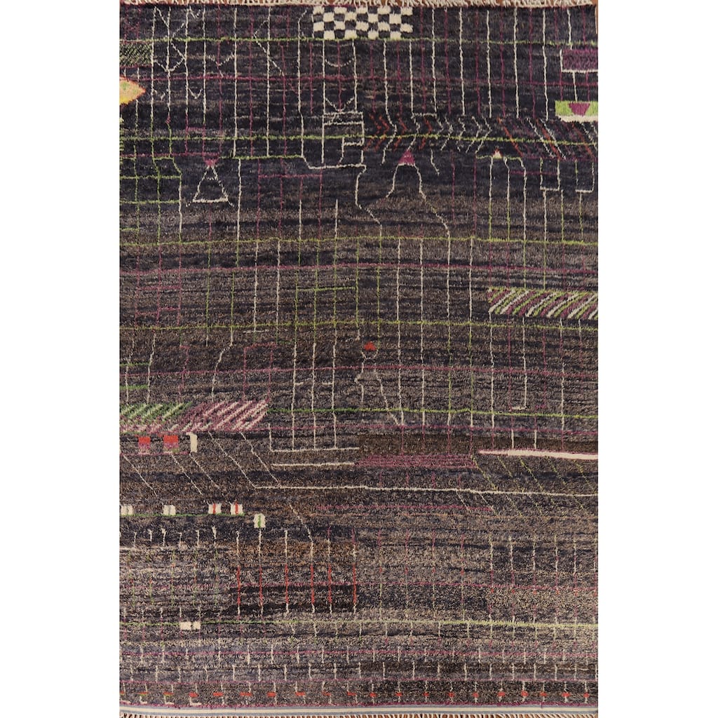 Moroccan Oriental Large Area Rug Hand-Knotted Wool Carpet - 12'2" x 18'5"