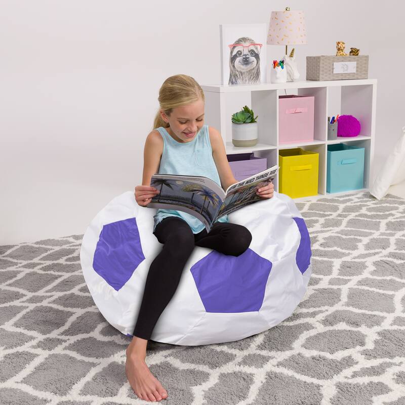 Kids Bean Bag Chair Cover Stuffed Animal Storage or Toy Organizer