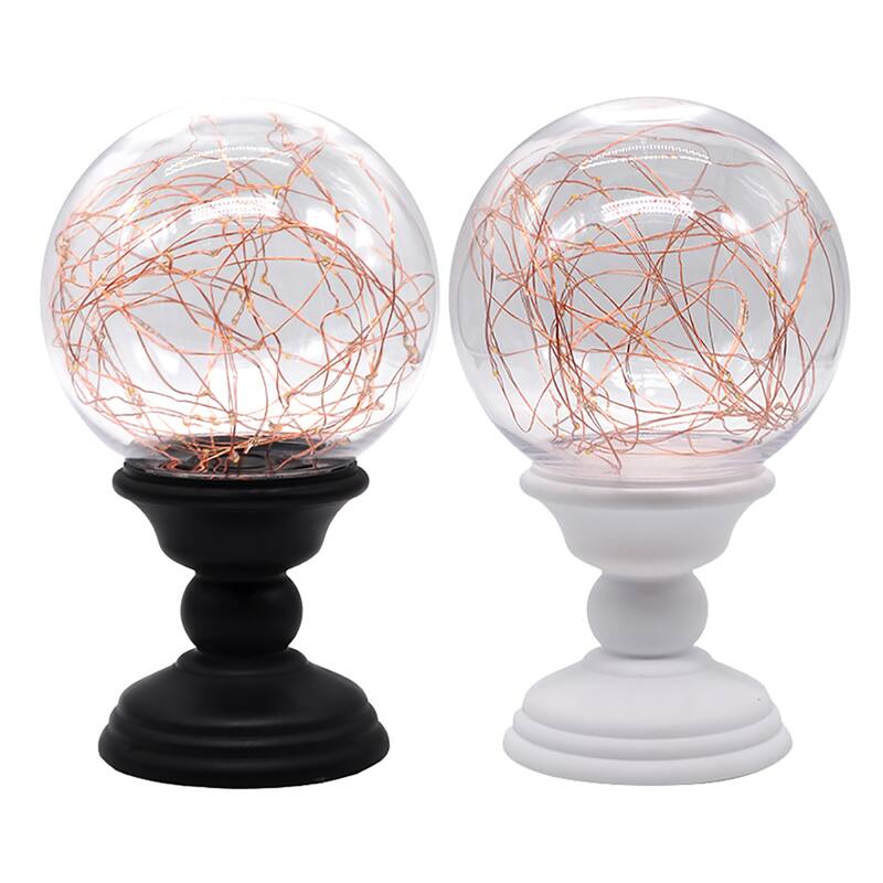 Black&White Fire Tree Honeysuckle Acrylic LED Ball Xmas Ornament