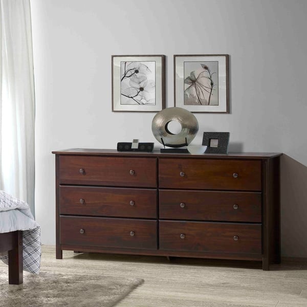 dark wood dresser drawers Plank+Beam Solid Farmhouse 6 Drawer Dresser, White Wash graceful curves Cordoba 9-Drawer Dresser and Mirror