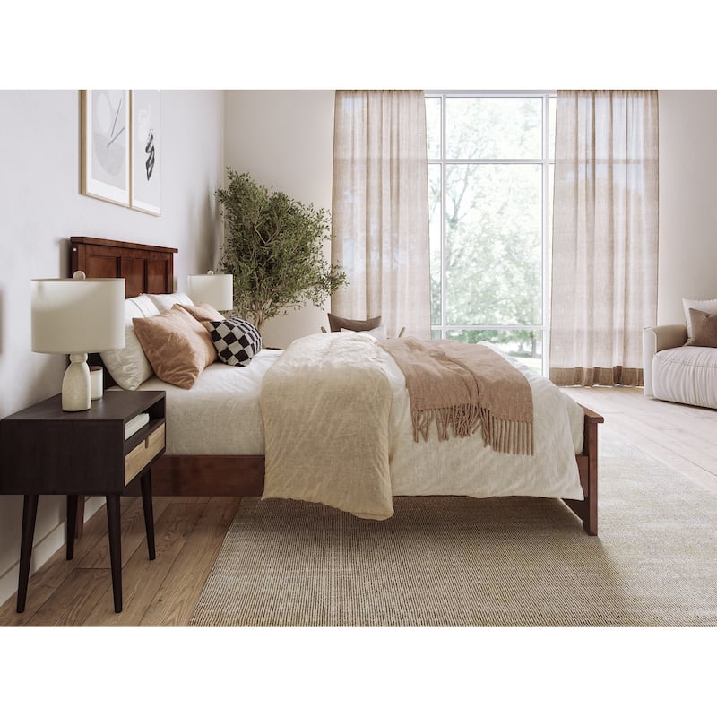 Charlotte Solid Wood Low Profile Platform Bed with Matching Footboard