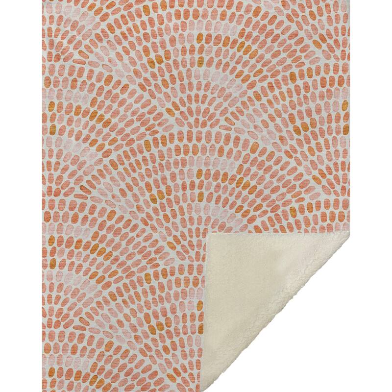 Premium Machine Washable ASB186 Modern Mosaic Sherpa Throw Blanket