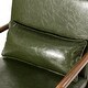 preview thumbnail 35 of 40, Glitzhome 30"H Mid-Century Modern PU Leather Accent Armchair with Rubberwood Frame