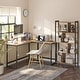preview thumbnail 2 of 6, VASAGLE ALINRU Computer Desk, L-Shaped Corner Desk with Monitor Stand, Industrial Workstation for Home Office