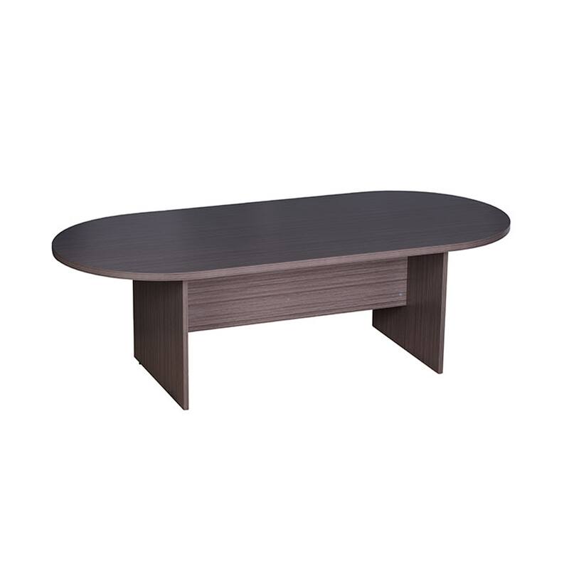 Mike 71 Inch Oval Conference Table with Panel Legs, Driftwood Gray