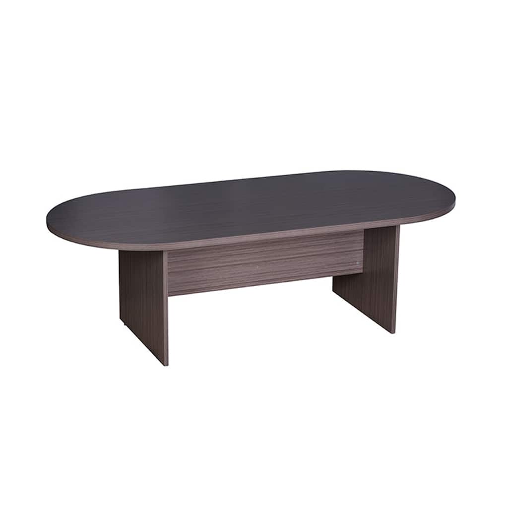 Mike 71 Inch Oval Conference Table with Panel Legs, Driftwood Gray